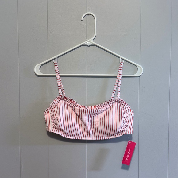 Xhilaration Red and White Striped Bandeau Bikini Top Size Large NWT! - Picture 1 of 5